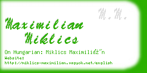 maximilian miklics business card
